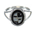 Genuine Sterling Silver Jet And Mother Of Pearl Jewelry Ring Size 7-1/2 FX92537